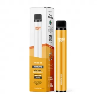 Bolígrafo vaporizador Mango Ice de 500 mg de CBD y CBG (listo para usar)