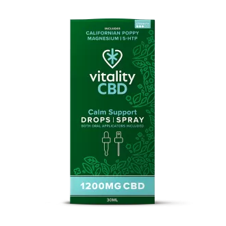 Gotas y espray de CBD Calm Support de 1200 mg y 30 ml
